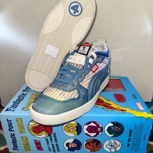 Advisory Board Crystals Fantastic Four Human Torch Puma Blue and White Shoes